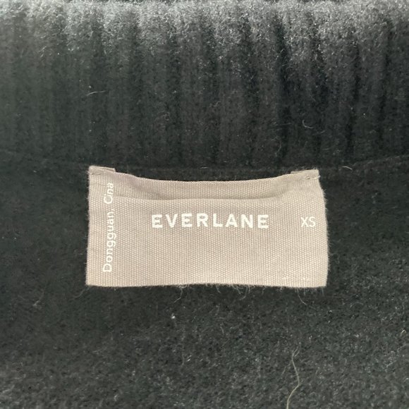 Everlane Womens Cropped Sweater Pullover Cashmere Blend Solid Black Size XS - Picture 5 of 6
